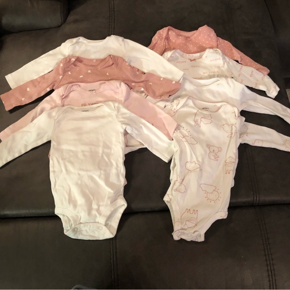 8 Long Sleeve Carter’s Onesies